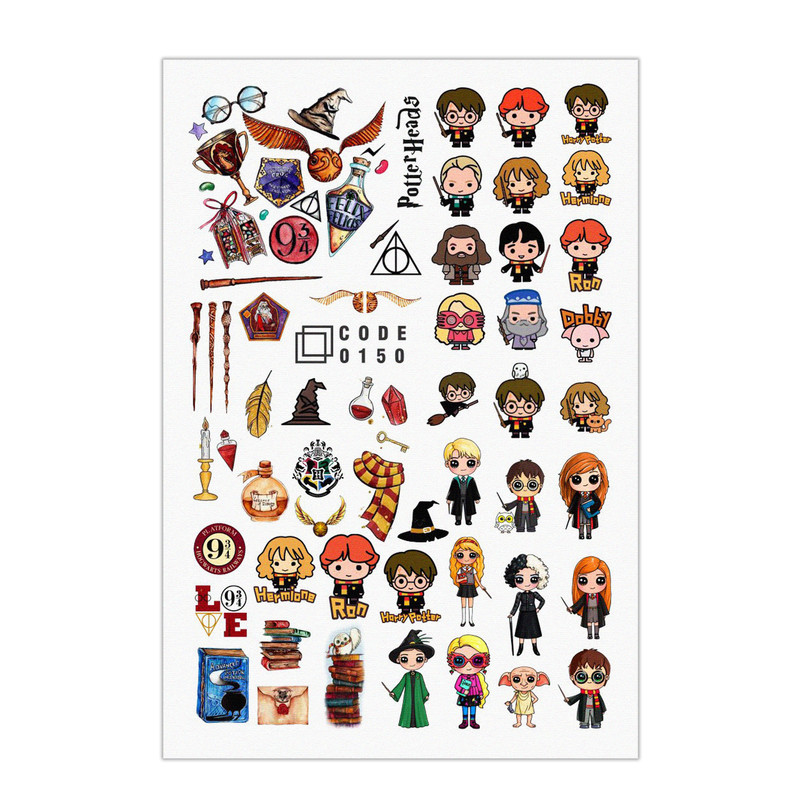 برچسب لنز ناخن مدل هری پاتر مجموعه 4 عددی