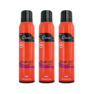 اسپری بدن مردانه دریکس مدل Hugo Red حجم 200 میلی لیتر مجموعه ۳ عددی