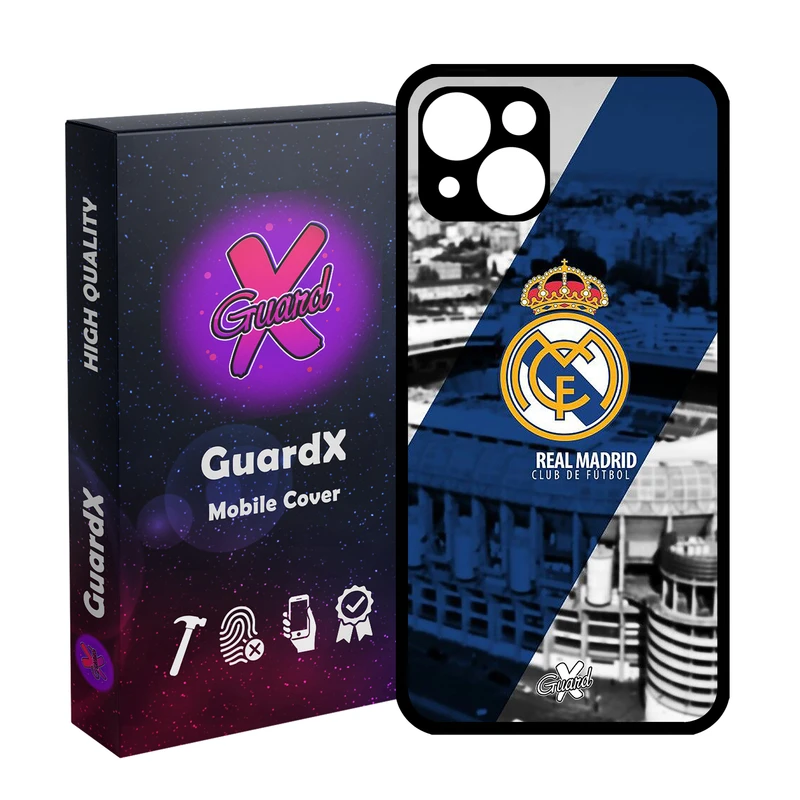 کاور گارد ایکس طرح Real Madrid مدل Glass10054 مناسب برای گوشی موبایل اپل iPhone 13