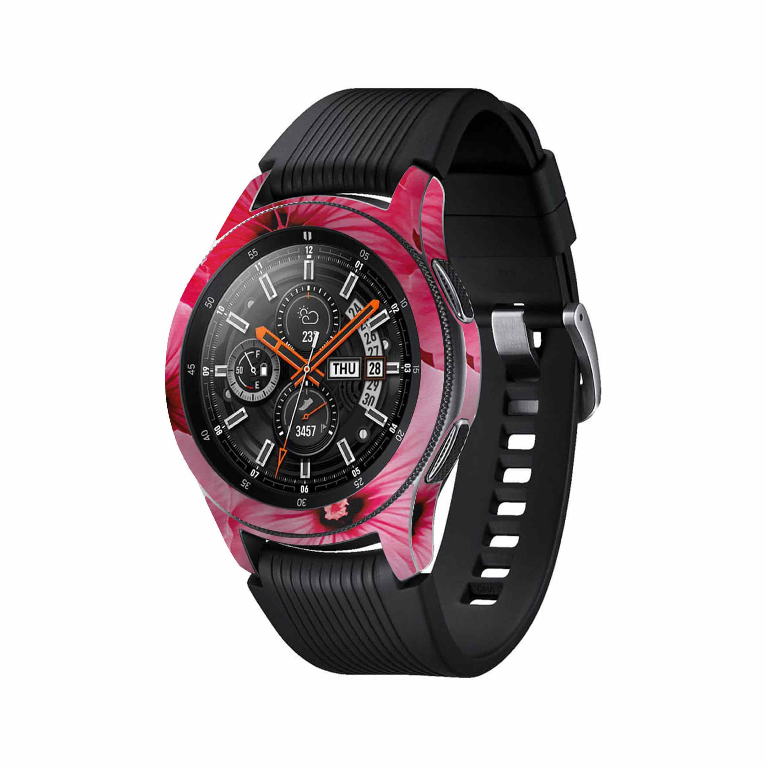 برچسب ماهوت طرح Pink-Flower مناسب برای ساعت هوشمند سامسونگ Galaxy Watch 46mm