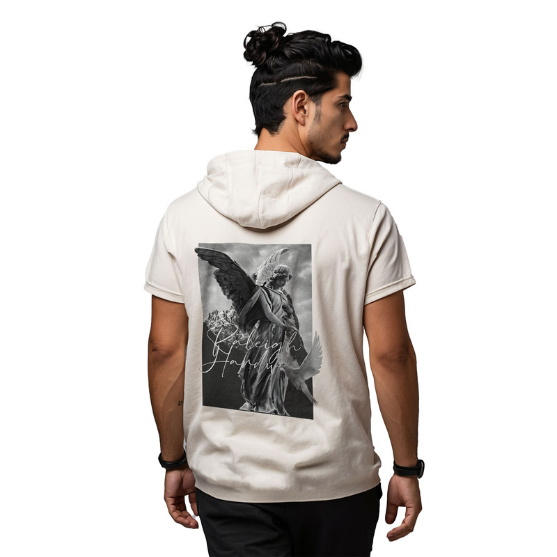 تی شرت کلاه دار مردانه مدل 14020909d رنگ سفید