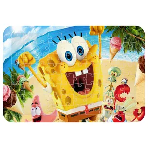 پازل 54 تکه اطلس آبی طرح کارتون باب اسفنجی  مدل P1801