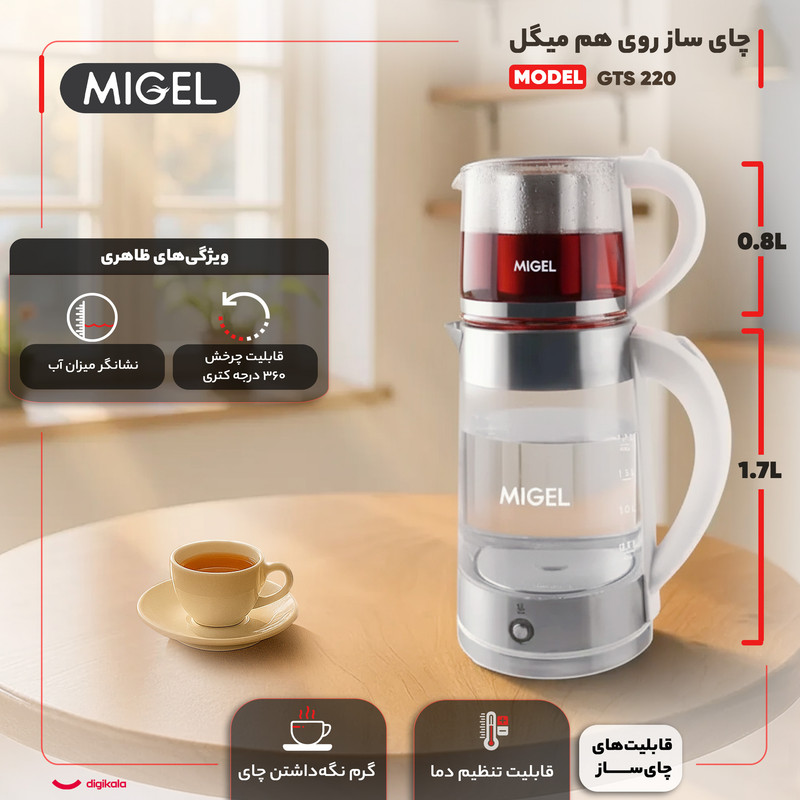 چای ساز روی هم میگل مدل GTS 220