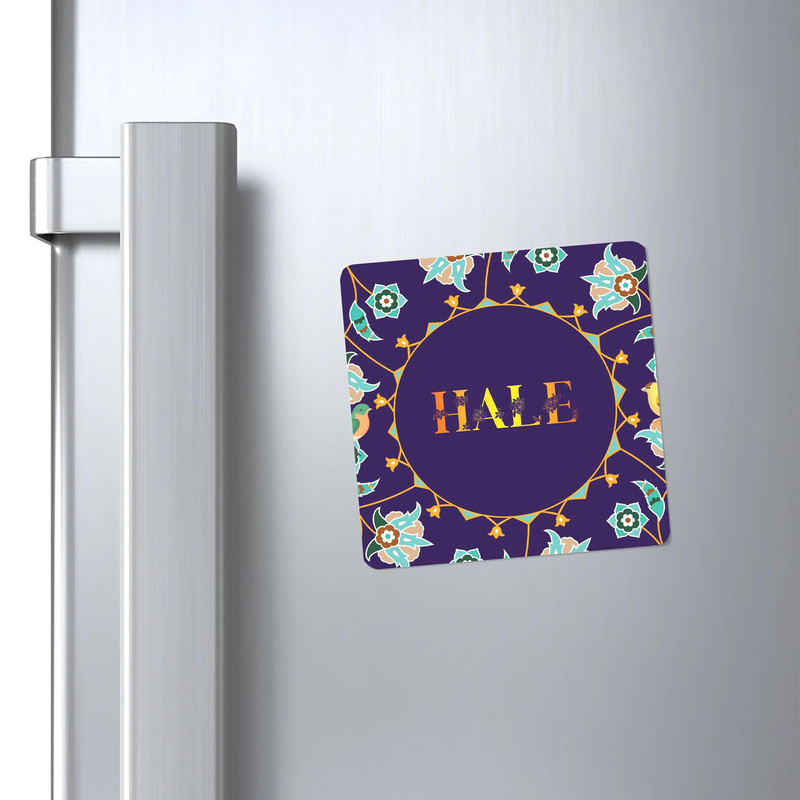 مگنت کاکتی طرح اسم هاله hale مدل گل و بلبل کد mg13798