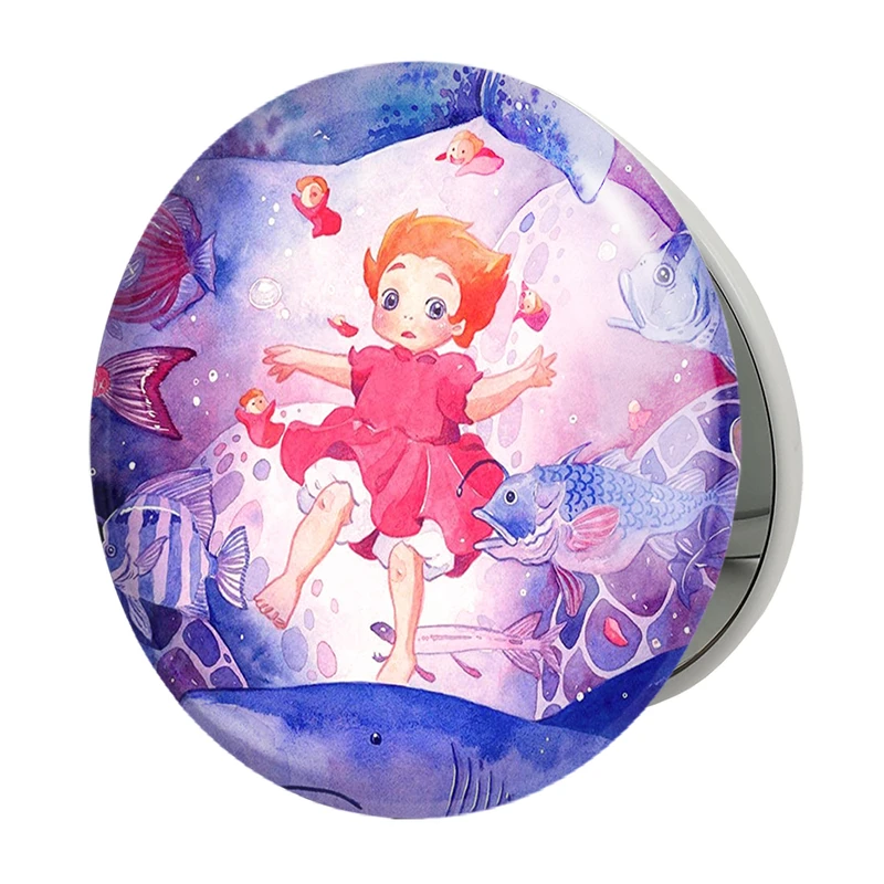 آینه جیبی خندالو طرح انیمه پونیو Ponyo مدل تاشو کد 4894 
