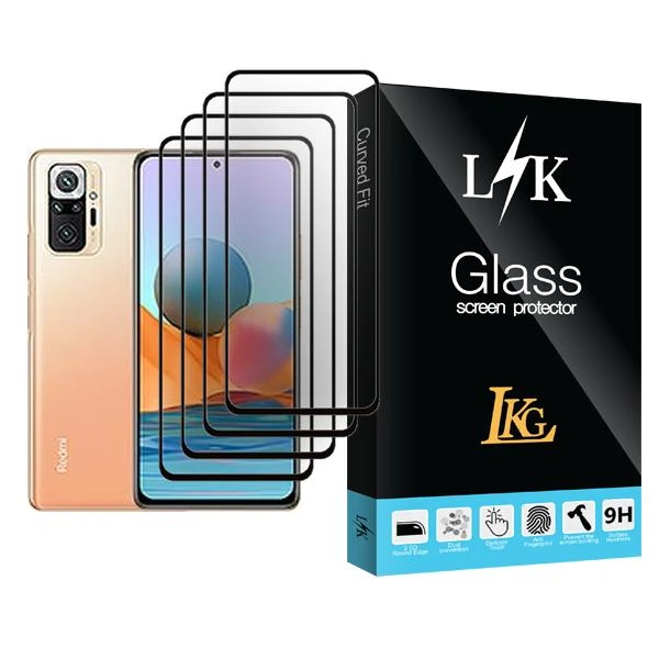 محافظ صفحه نمایش ال کا جی مدل LK Glass MIX004 مناسب برای گوشی موبایل شیائومی Redmi Note 10 Pro Max بسته چهار عددی