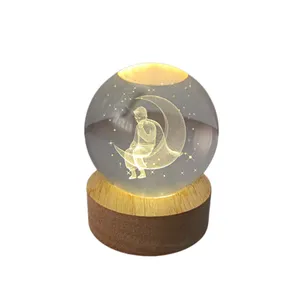 چراغ خواب مدل گوی کریستال طرح شازده کوچولو