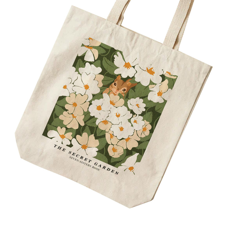 ساک خرید ترمه طراحان ایده مدل پترن گلدار سنجاب کد strm0629 - S