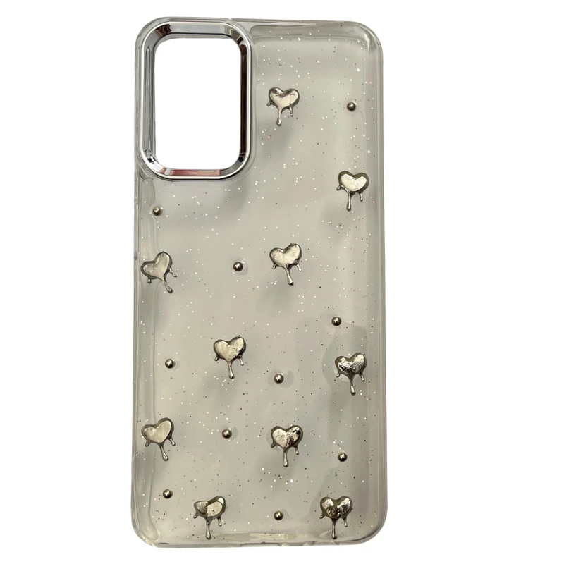 کاور مدل شاین طرح قلب برجسته کد 545 مناسب برای گوشی موبایل سامسونگ Galaxy A12 / M12