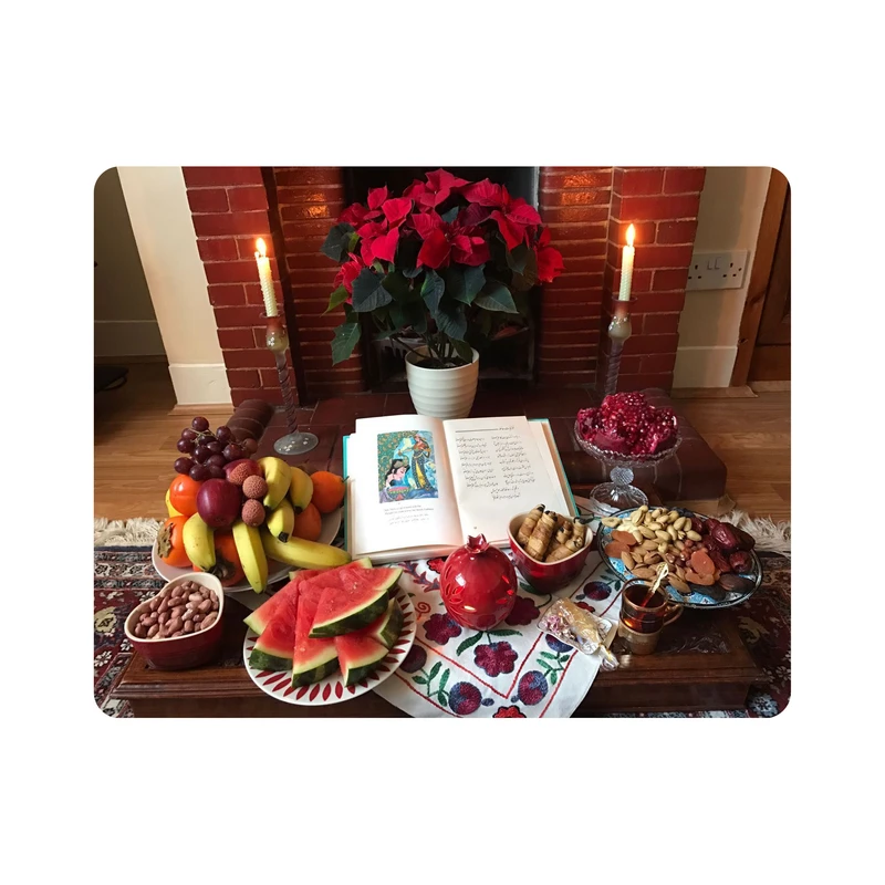 ماوس پد اطلس آبی طرح شب یلدا مدل T7301