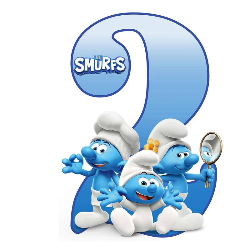 استند رومیزی تولد مدل عدد 2 طرح اسمورف ها کد 1695