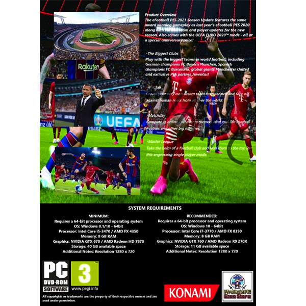 بازی PES 2021 + Smoke Patch مخصوص PC