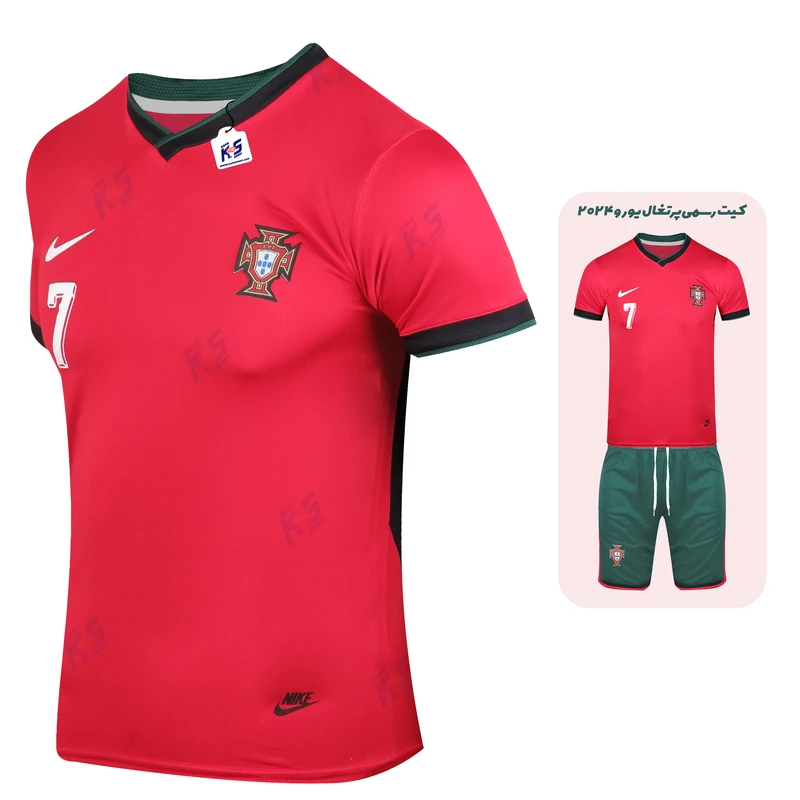 عکس شماره 4 : ست پنج تکه لباس ورزشی پسرانه مدل تیم ملی پرتغال رونالدو کد 2024
