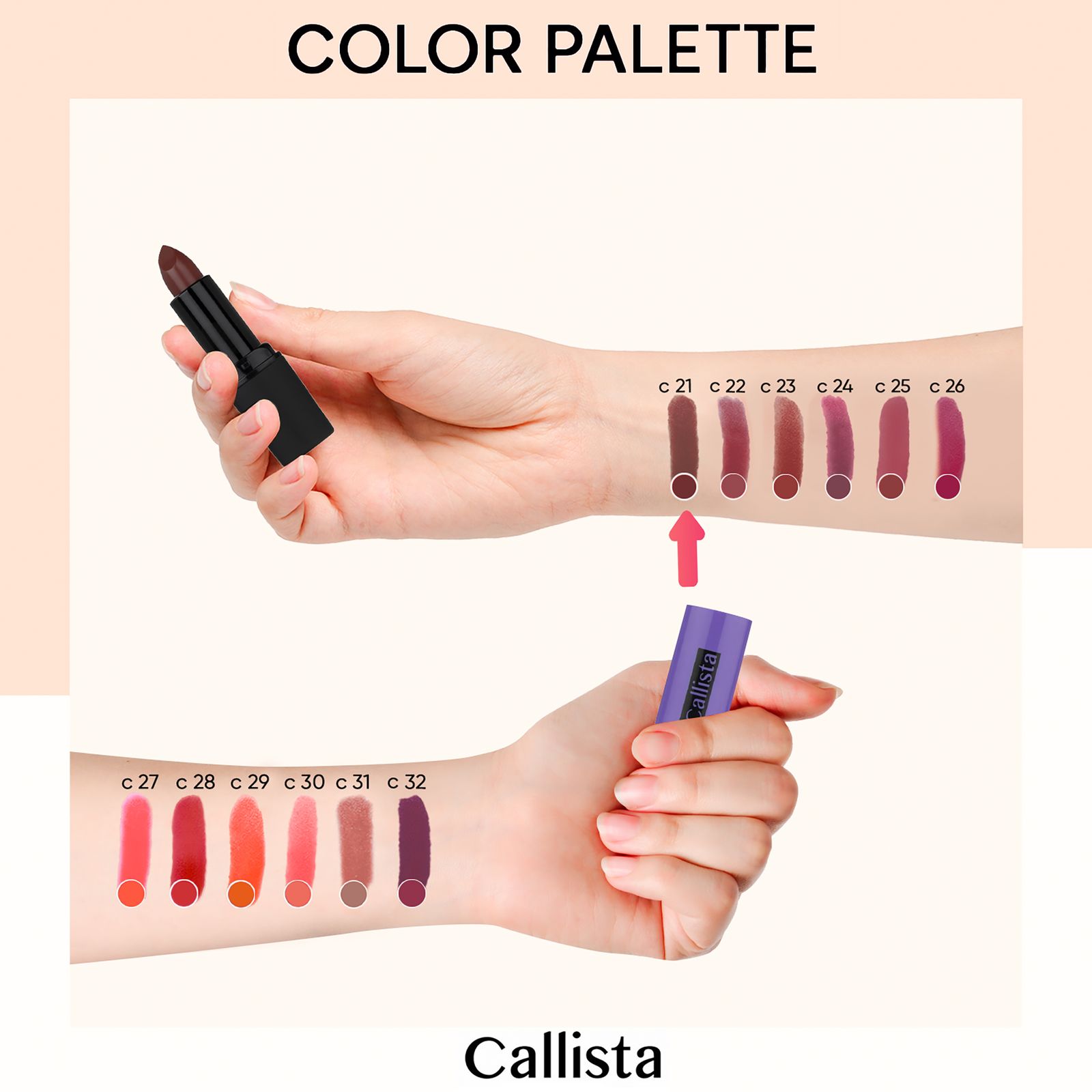 رژ لب جامد کالیستا سری Hydra Color شماره C21 -  - 2