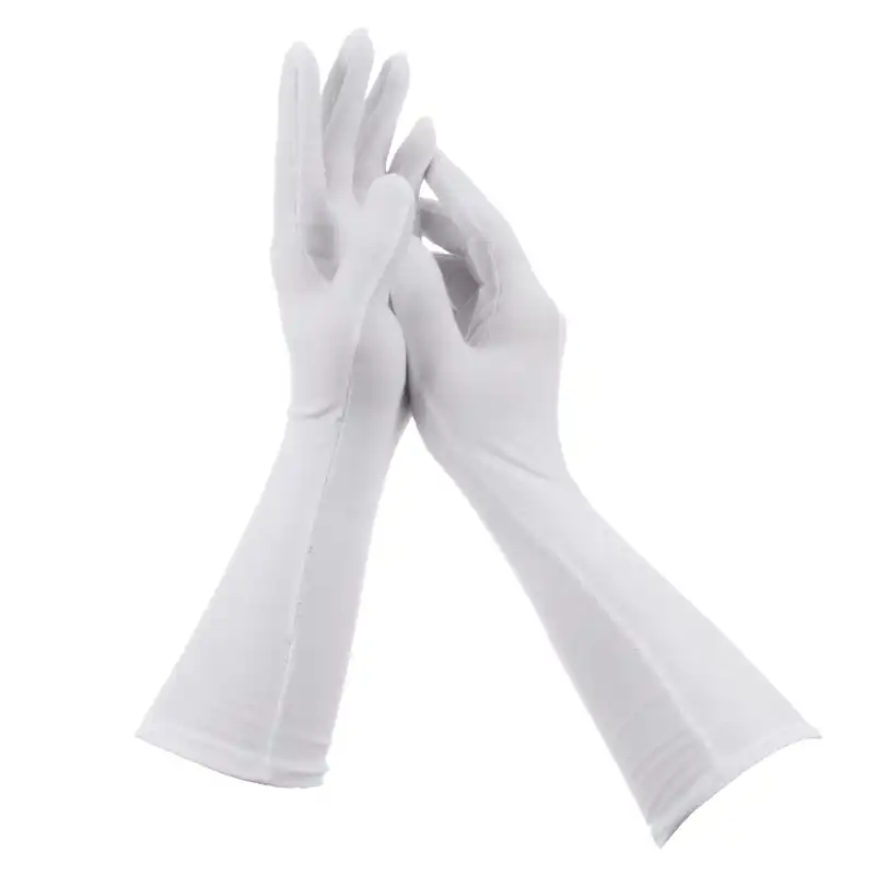 دستکش پرنیا سیلین مدل نخی ساق بلند رنگ سفید