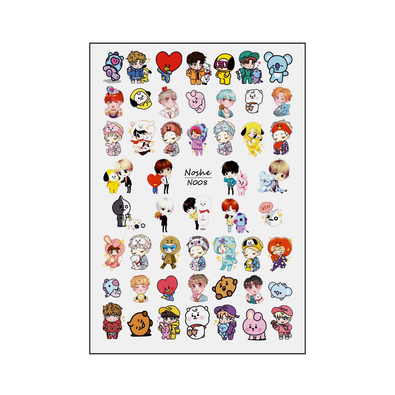 برچسب لنز ناخن مدل BT21 کد N008