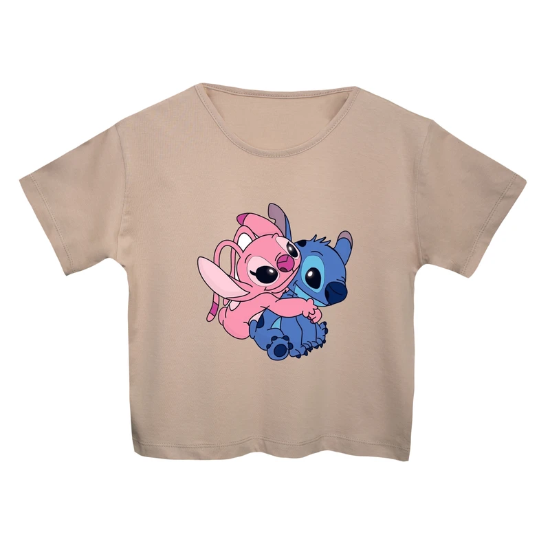 کراپ‌تی شرت آستین کوتاه زنانه مدل هیولا کوچولو کد 6