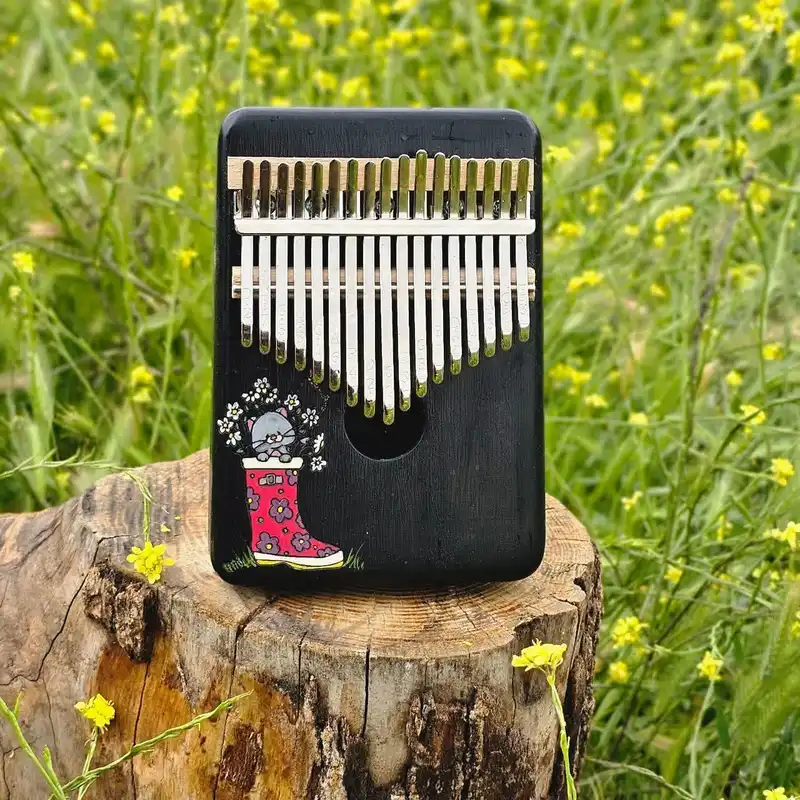 کالیمبا مدل حفره دار چوبی طرح نقاشی کد KZP-CH 2