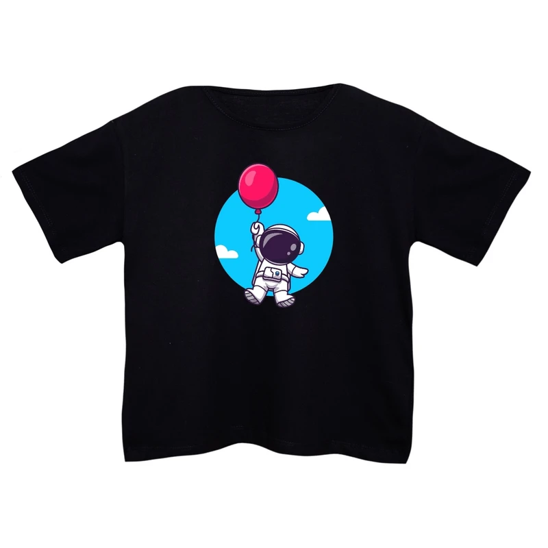 کراپ‌تی شرت آستین کوتاه زنانه مدل فضانورد کد 13