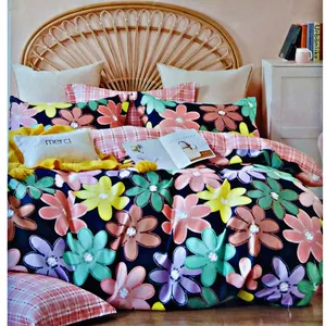 لحاف آکسفورد طرح happy دونفره سایز 220×240 سانتی متر