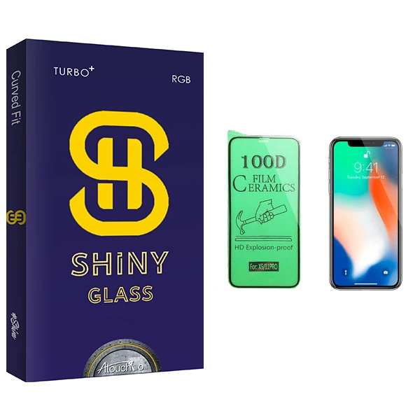 محافظ صفحه نمایش سرامیکی آتوچبو مدل Shiny Glass مناسب برای گوشی موبایل اپل iPhone X