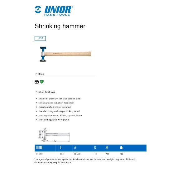 چکش صافکاری یونیور مدل 1936 وزن 450 گرم