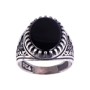 انگشتر نقره مردانه مدل عقیق اسپرت