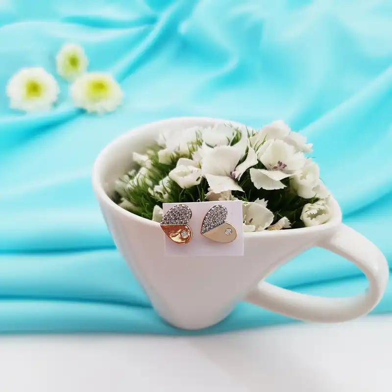 گوشواره زنانه ژوپینگ مدل قلب کد ear39