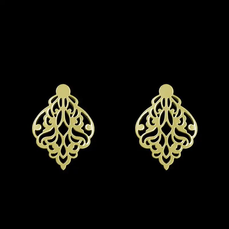 گوشواره طلا 18 عیار زنانه مدوپد مدل هندسی کد GA1-15177