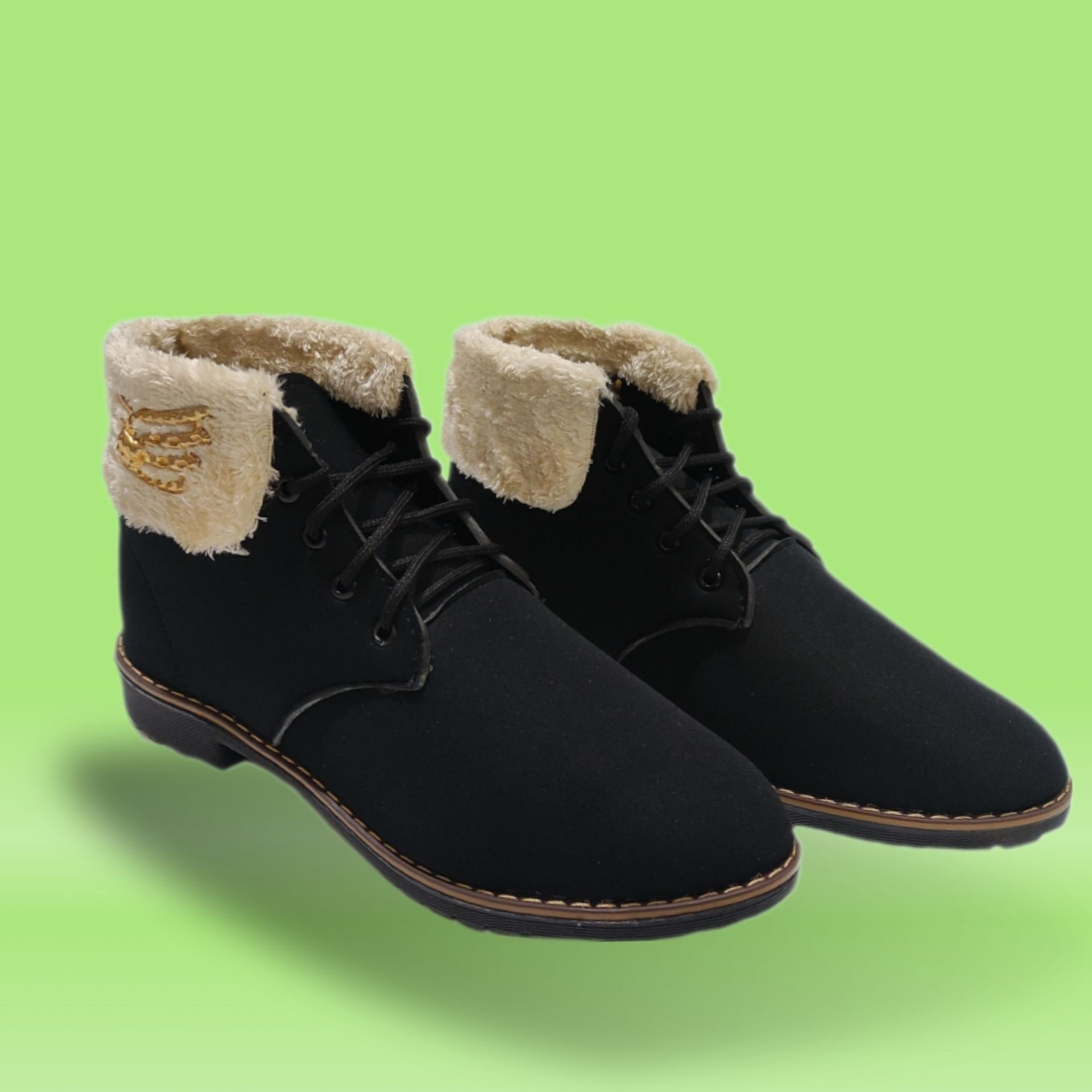 نیم بوت زنانه مدل خزدار کد 2021