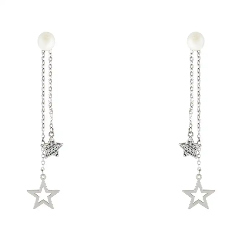 گوشواره زنانه ژوپینگ مدل ستاره و مروارید