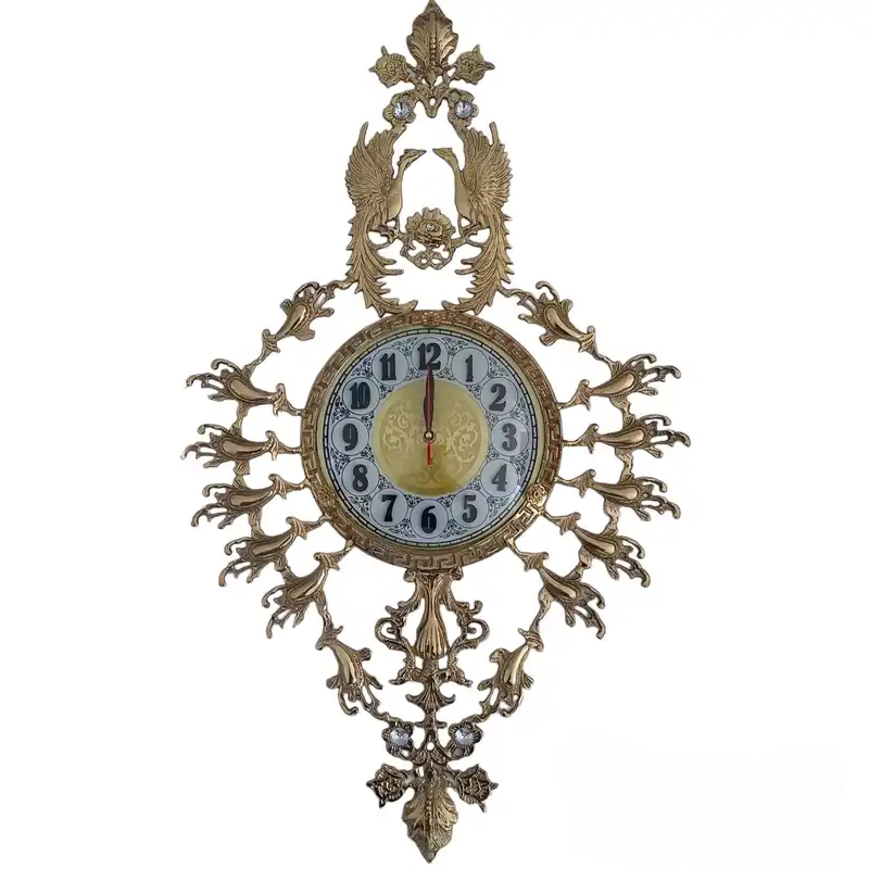 ساعت دیواری برنجی مدل سیمرغ درخشان کد747