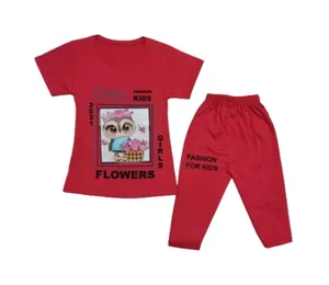 ست تی شرت و شلوارک دخترانه مدل جغد j2