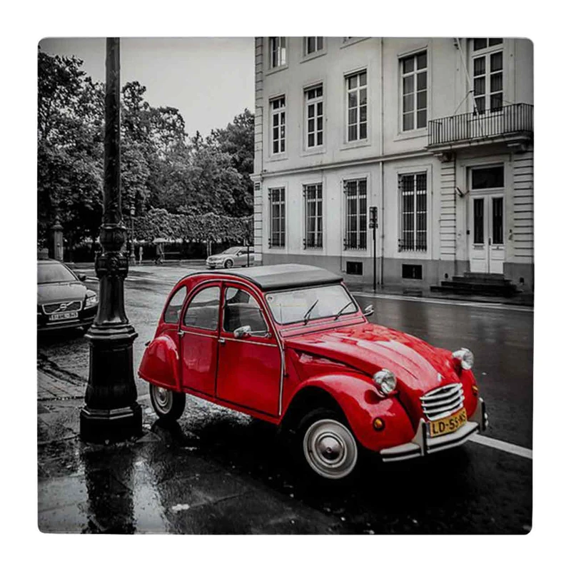  زیر لیوانی  طرح اتومبیل ژیان و خیابان اروپایی کد    4862669_3805