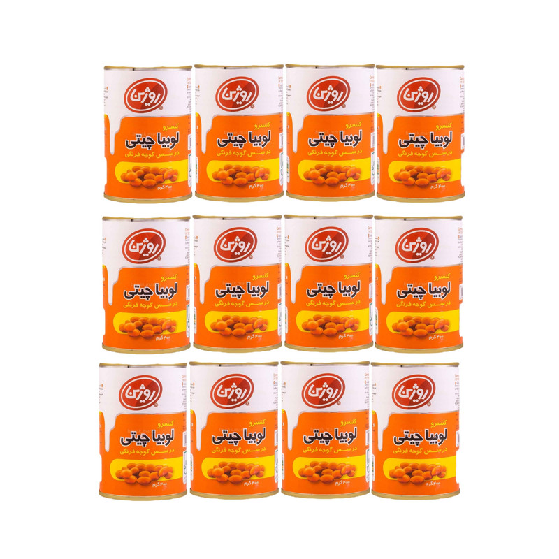 کنسرو لوبيا چیتی روژین - 400 گرم بسته ۱۲ عددی