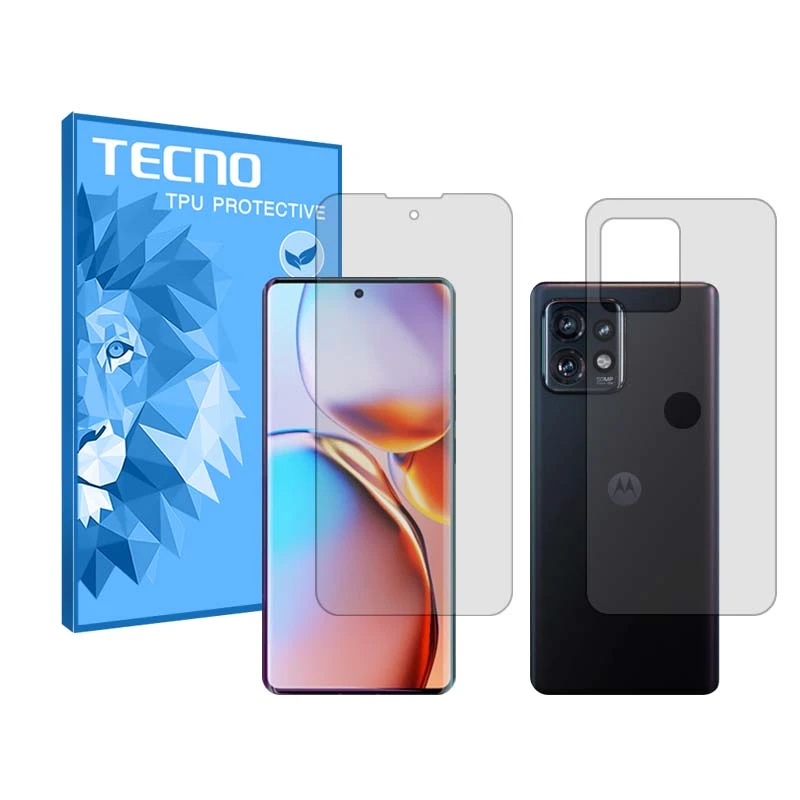 محافظ صفحه نمایش شفاف تکنو مدل HyGEL مناسب برای گوشی موبایل موتورولا Edge Plus (2023) به همراه محافظ پشت گوشی