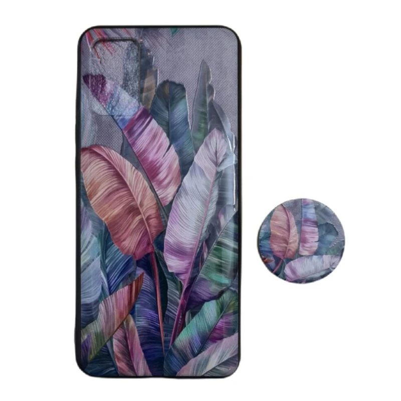کاور طرح برگ کد 211 مناسب برای گوشی موبایل سامسونگ Galaxy A02s / M02s به همراه پاپ سوکت
