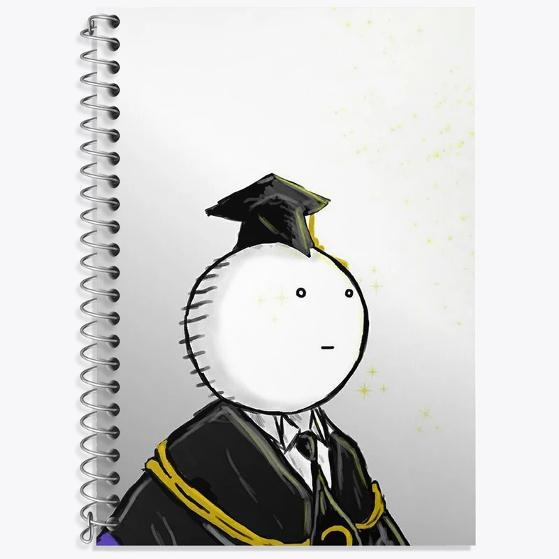 دفتر زبان 50 برگ خندالو مدل دو خط طرح کورو سنسی انیمه کلاس آدمکشی کد 32052