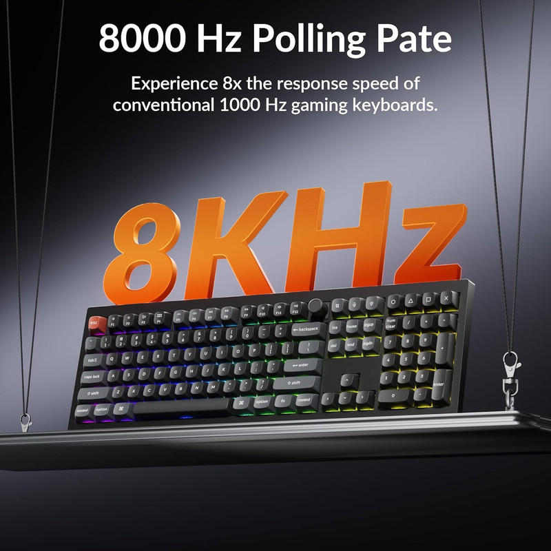کیبورد بی سیم گیمینگ کیکورن مدل V6 Ultra 8K Red Switch