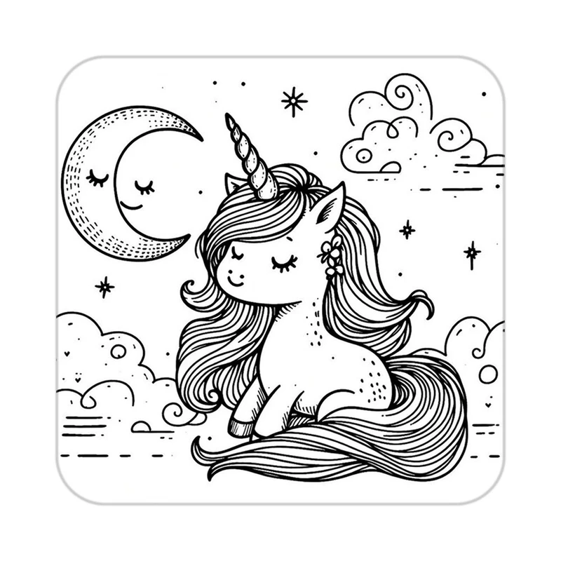 زیر لیوانی کاکتی طرح اسب تک شاخ و یونیکورن مدل mp31398