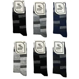 جوراب ساق بلند مردانه هنرمند مدل تانکو مجموعه ۶ عددی