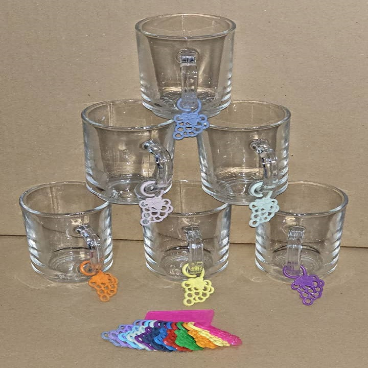 نشانگر تزیینی لیوان کامل مدل انگور مجموعه 12 عددی