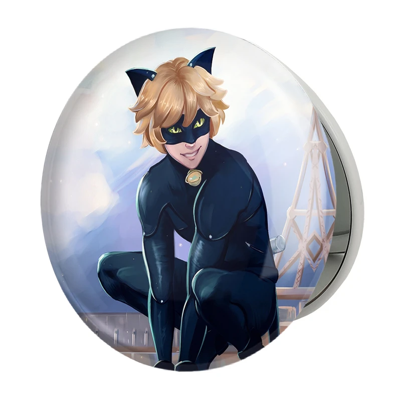 آینه جیبی خندالو طرح پسر گربه ای مدل تاشو کد 3504 