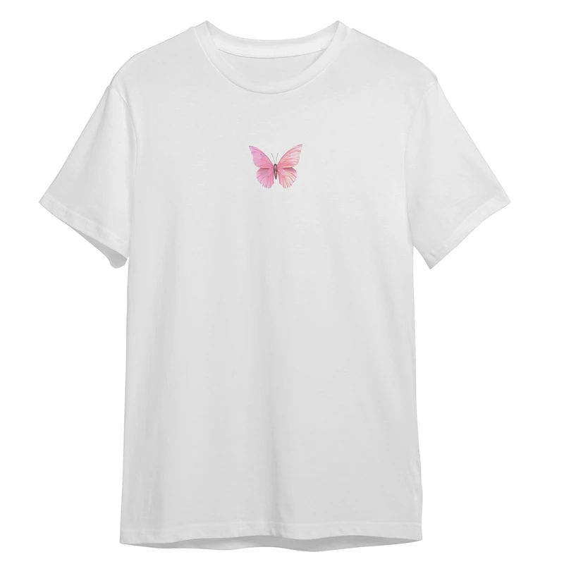 تی شرت آستین کوتاه زنانه مدل دختر پروانه کد 01024