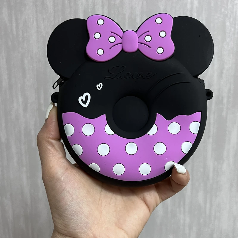 عکس شماره 2 : کیف رودوشی بچگانه مدل فانتزی سیلیکونی طرح دونات میکی موس