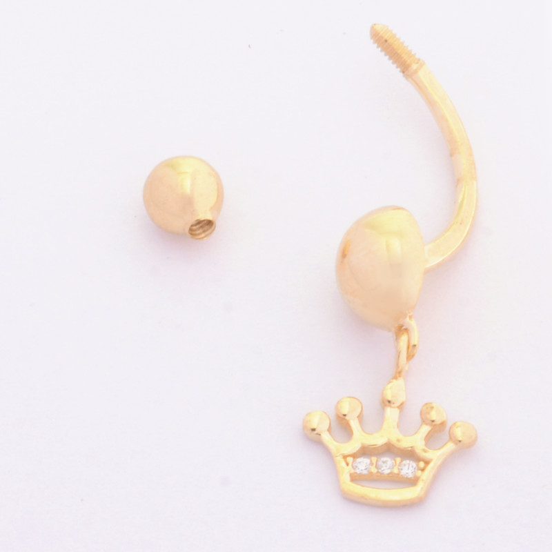 پیرسینگ طلا 18 عیار زنانه طلای مستجابی مدل تاج کد 14