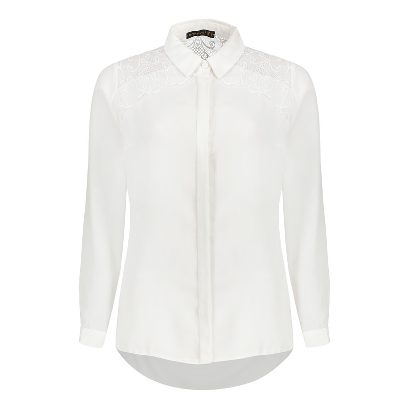 شومیز آستین بلند یقه برگردان زنانه برنس مدل آنیکا