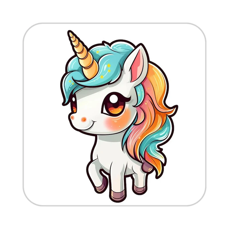 زیر لیوانی کاکتی طرح اسب تک شاخ و یونیکورن مدل mp31307