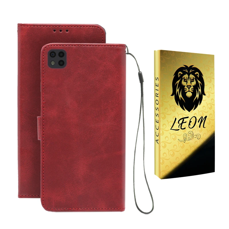 کیف کلاسوری لئون مدل Scusa Oro مناسب برای گوشی موبایل شیائومی Redmi 9C به همراه بند آویز 