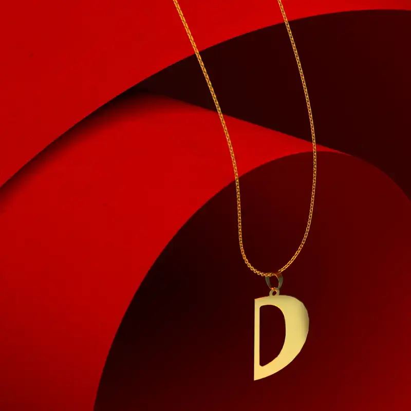 گردنبند طلا 18 عیار زنانه مدوپد مدل حرف D کد H3-1-1264